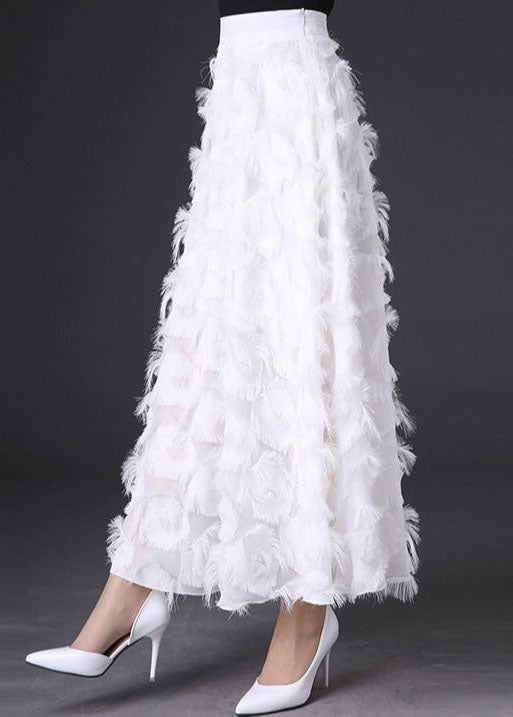 Luna | Chiffon Rok met Kwastjes Elegante Lente Uitstraling 3