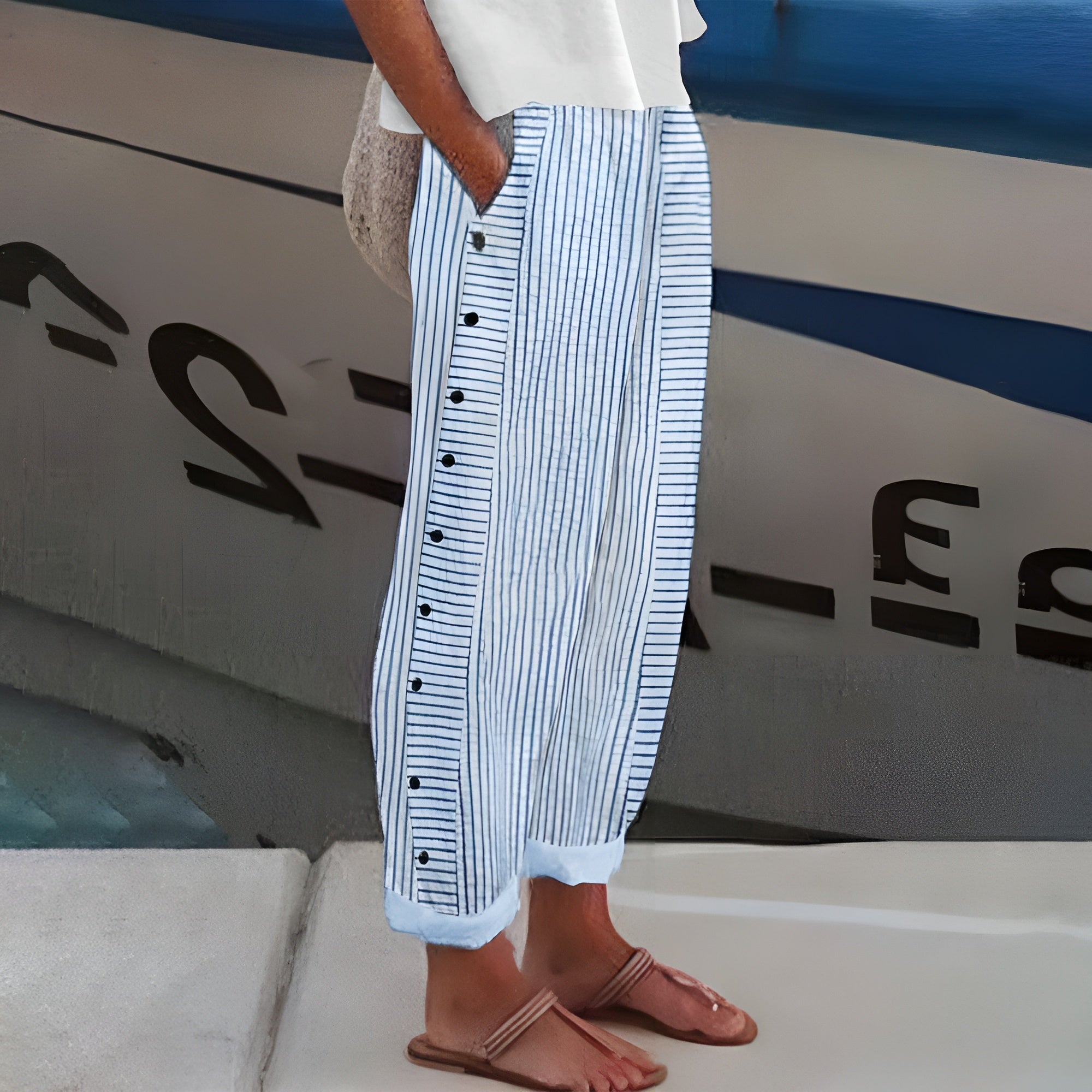 Luna | Comfortabele Pantalon Dames met Zijzakken 0