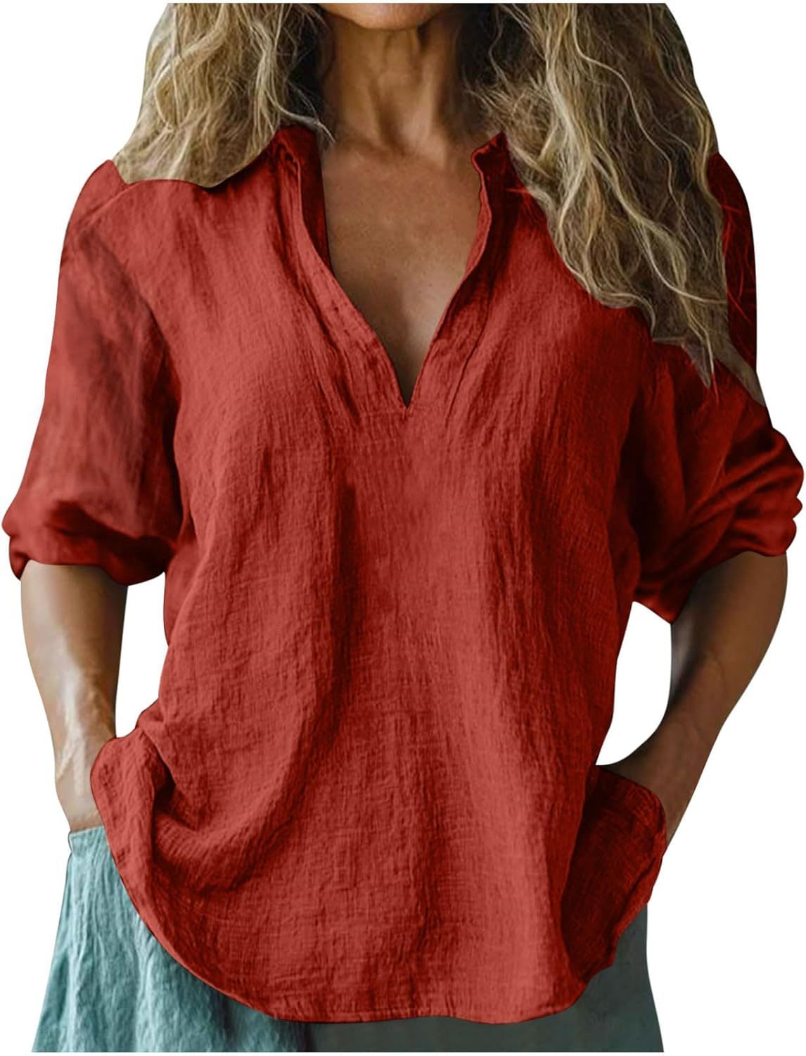 Luna | Dames Blouse Korte Mouw Wit Linnen 5