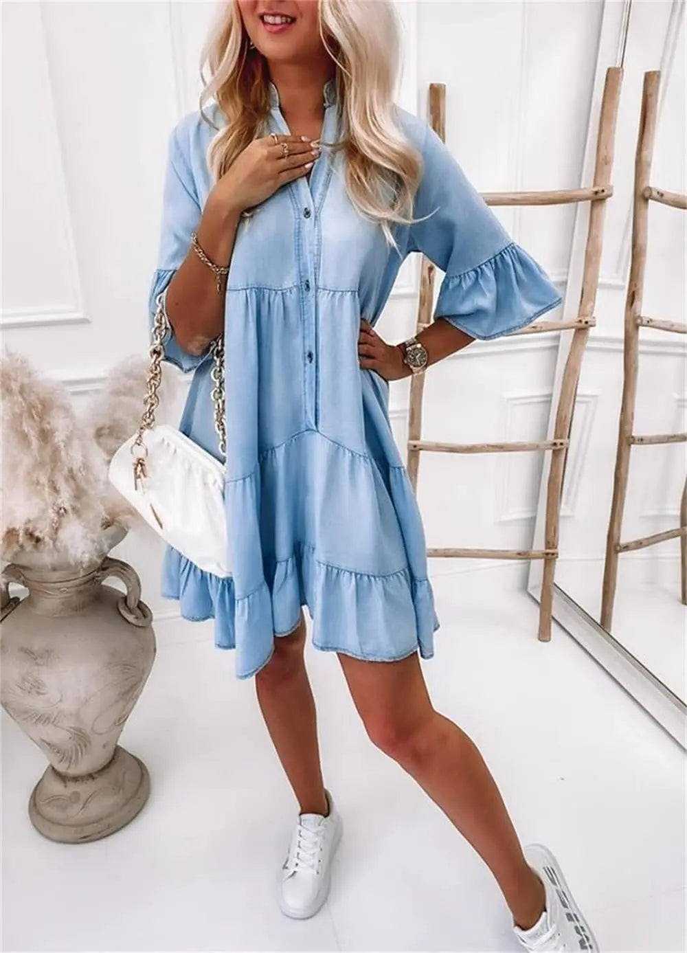 Luna | Denim Jurk Dames Comfortabele Snit 3