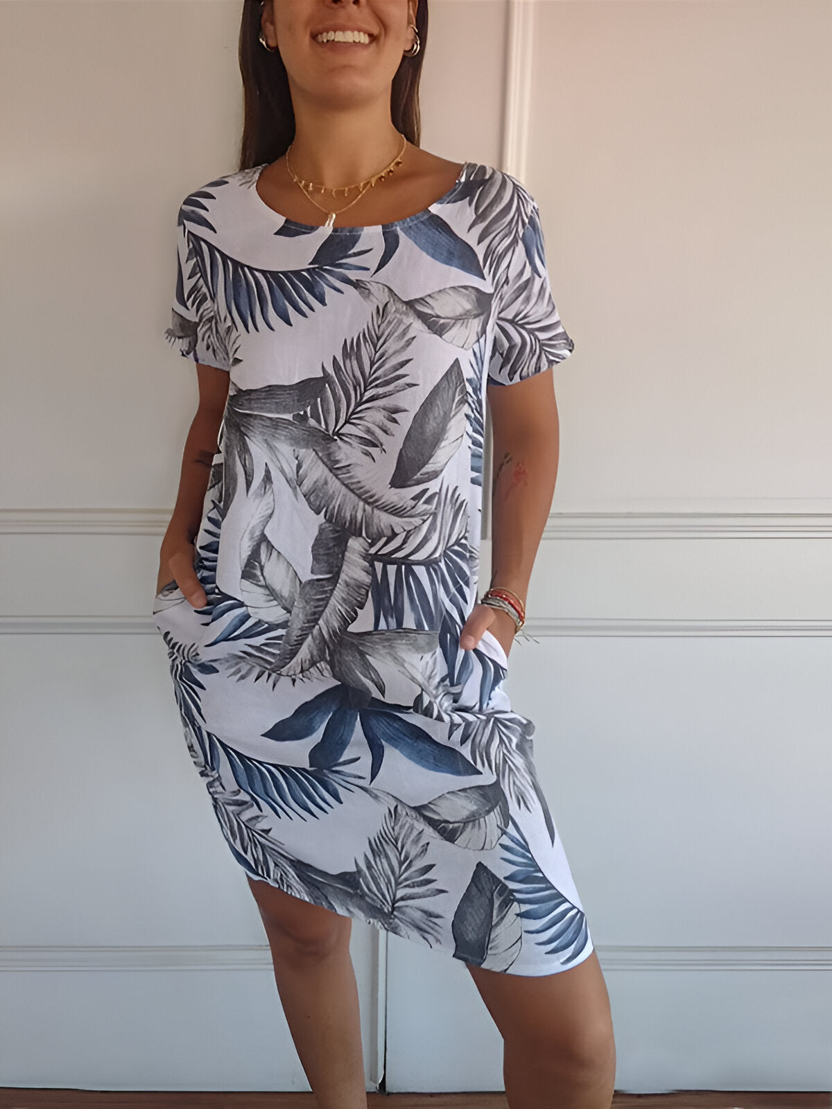 Luna | Elegante Jurk Dames Ronde Halslijn 3