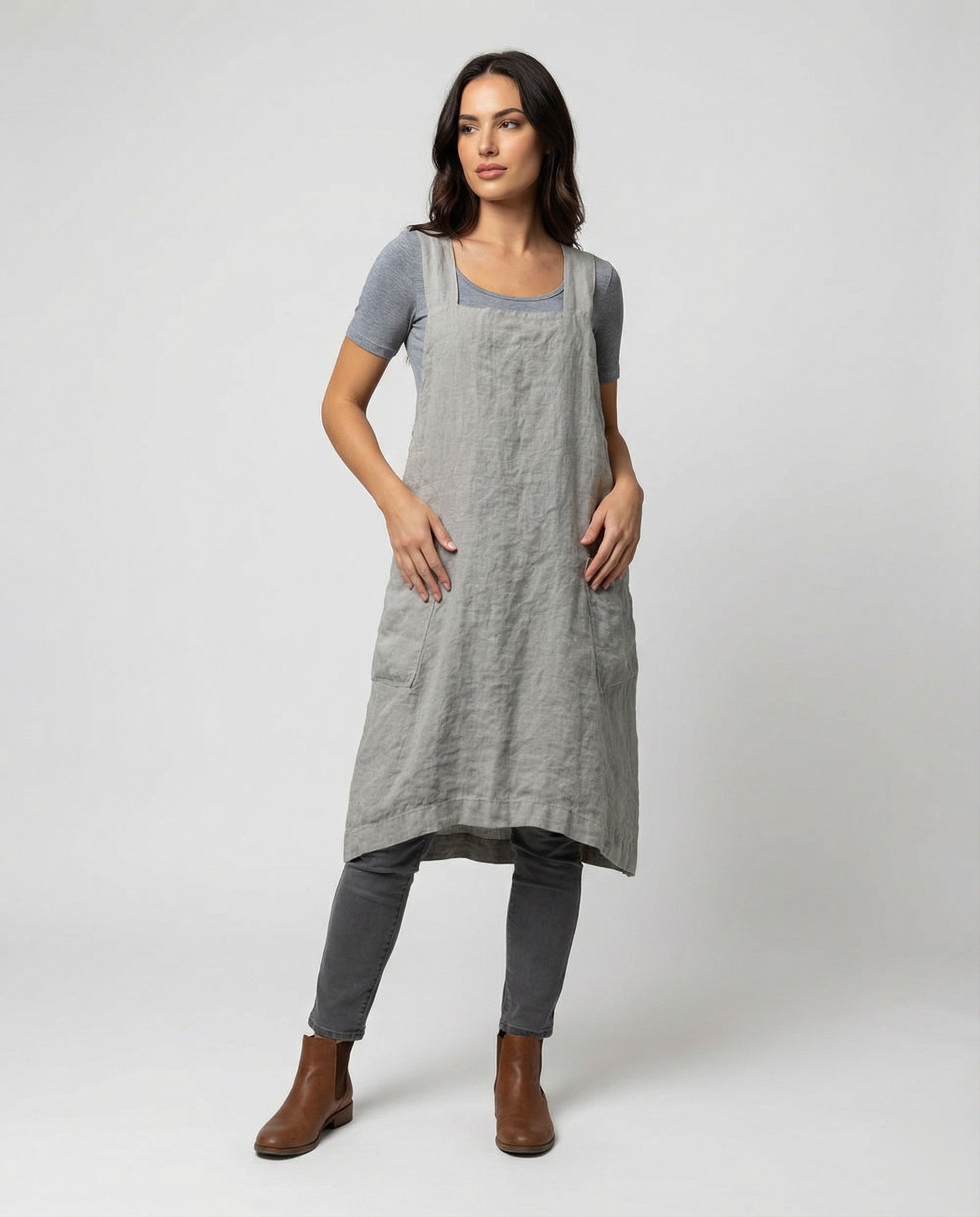 Luna | Katoenen Schortjurk met Zakken Elegant 0