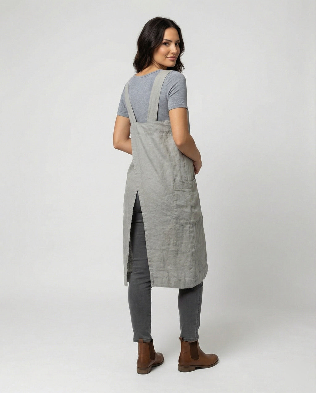 Luna | Katoenen Schortjurk met Zakken Elegant 2