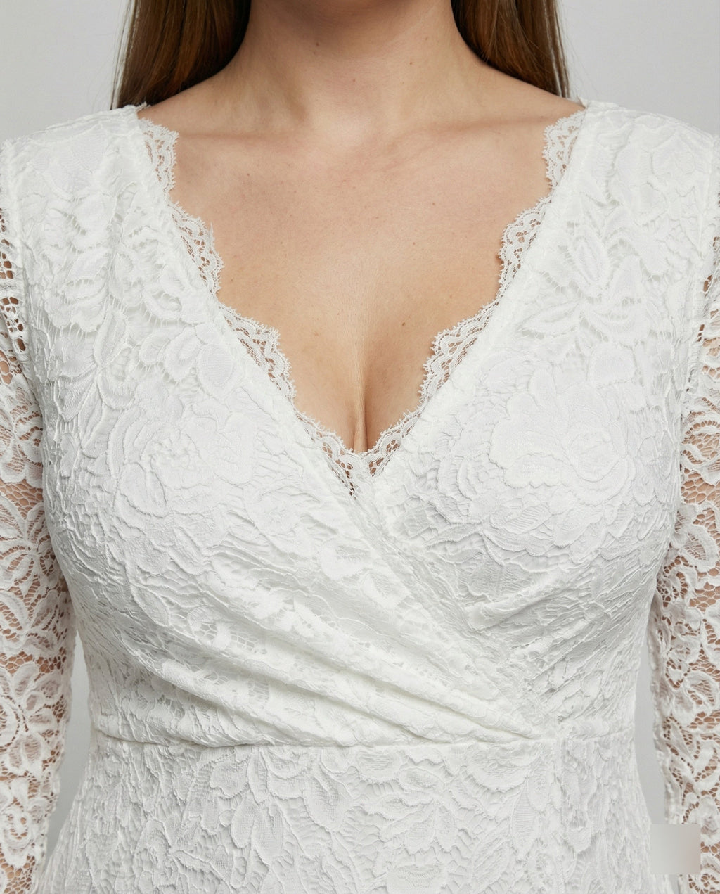Luna | Maxi Jurk Kanten V-hals Vloerlange Elegantie 2