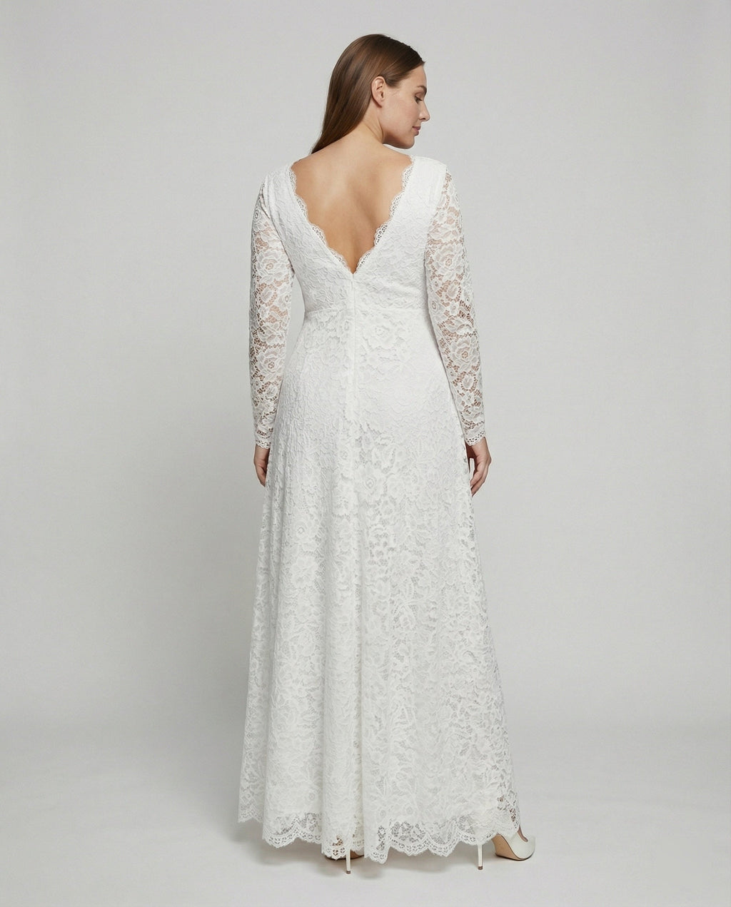 Luna | Maxi Jurk Kanten V-hals Vloerlange Elegantie 3