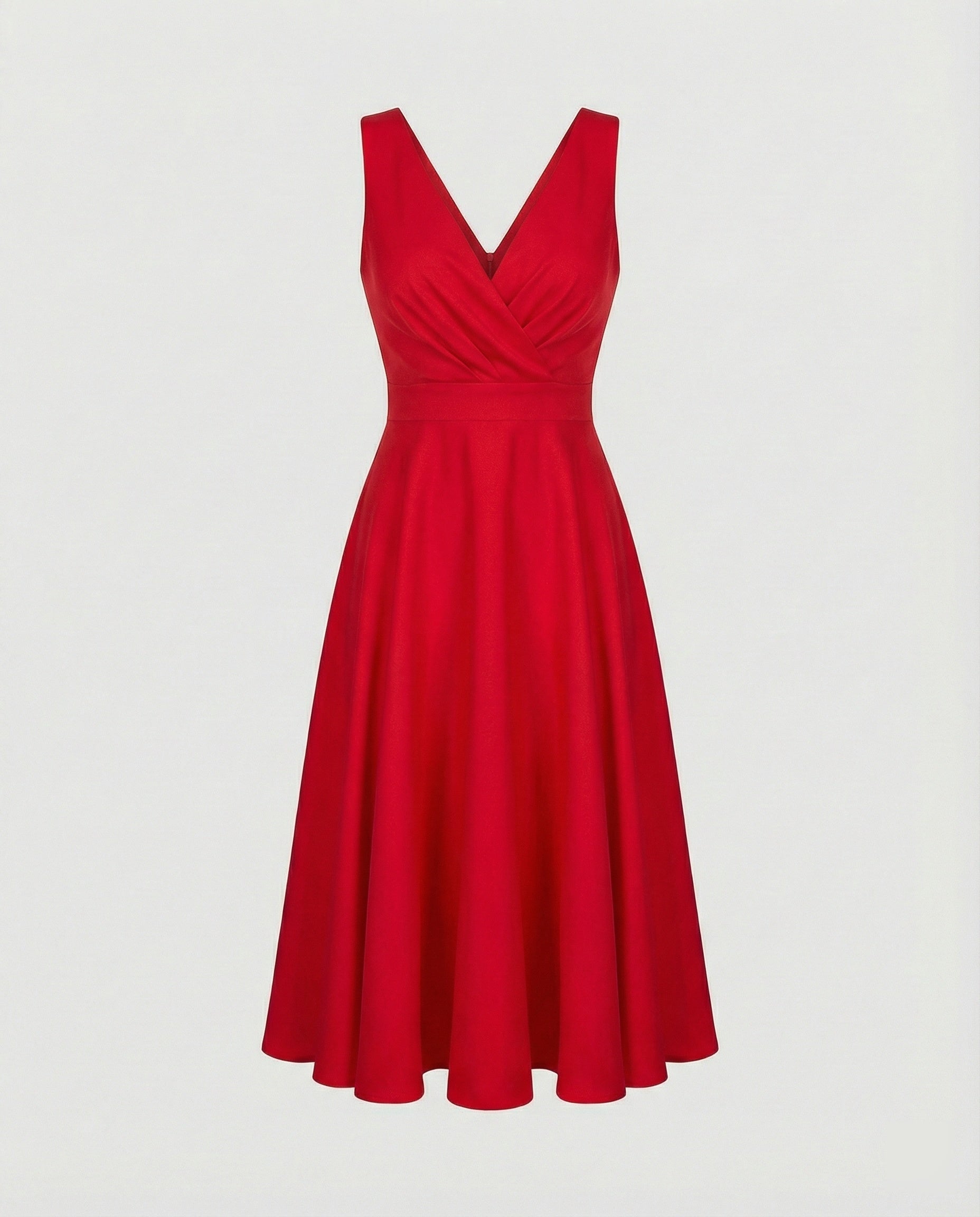 Luna | Midi Jurk Dames Mouwloos V-hals Cocktail Elegant 0