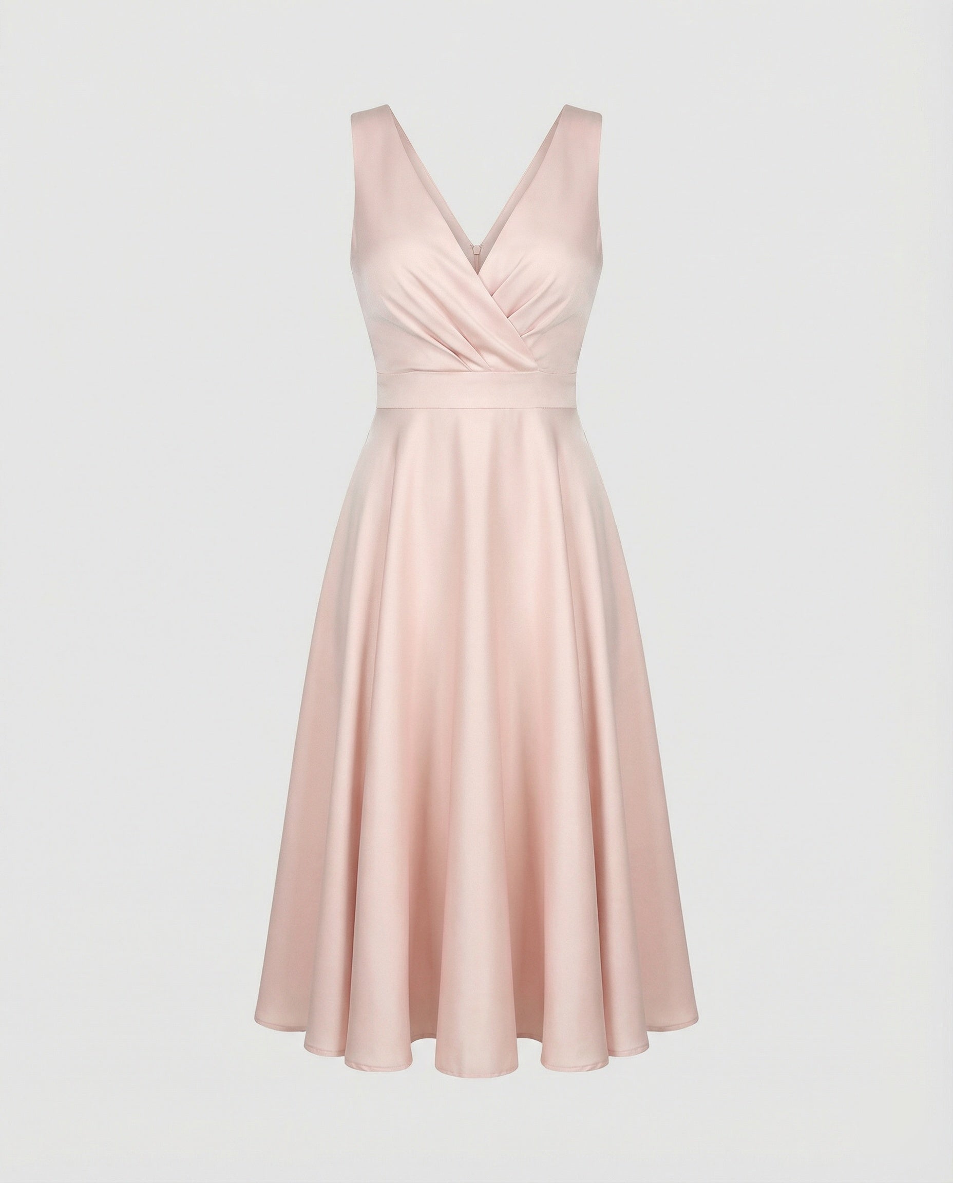 Luna | Midi Jurk Dames Mouwloos V-hals Cocktail Elegant 5
