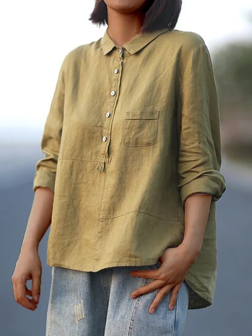 Luna | Witte Blouse Dames Losse Snit 3