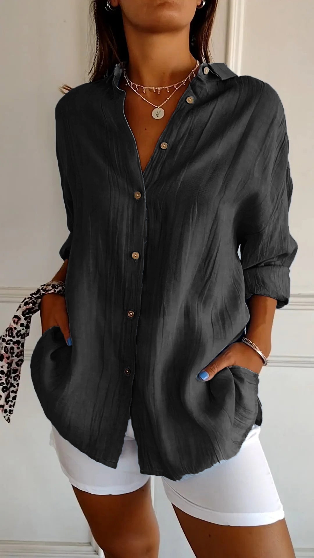 Luna | Witte Dames Blouse Korte Mouw Elegant Design 0