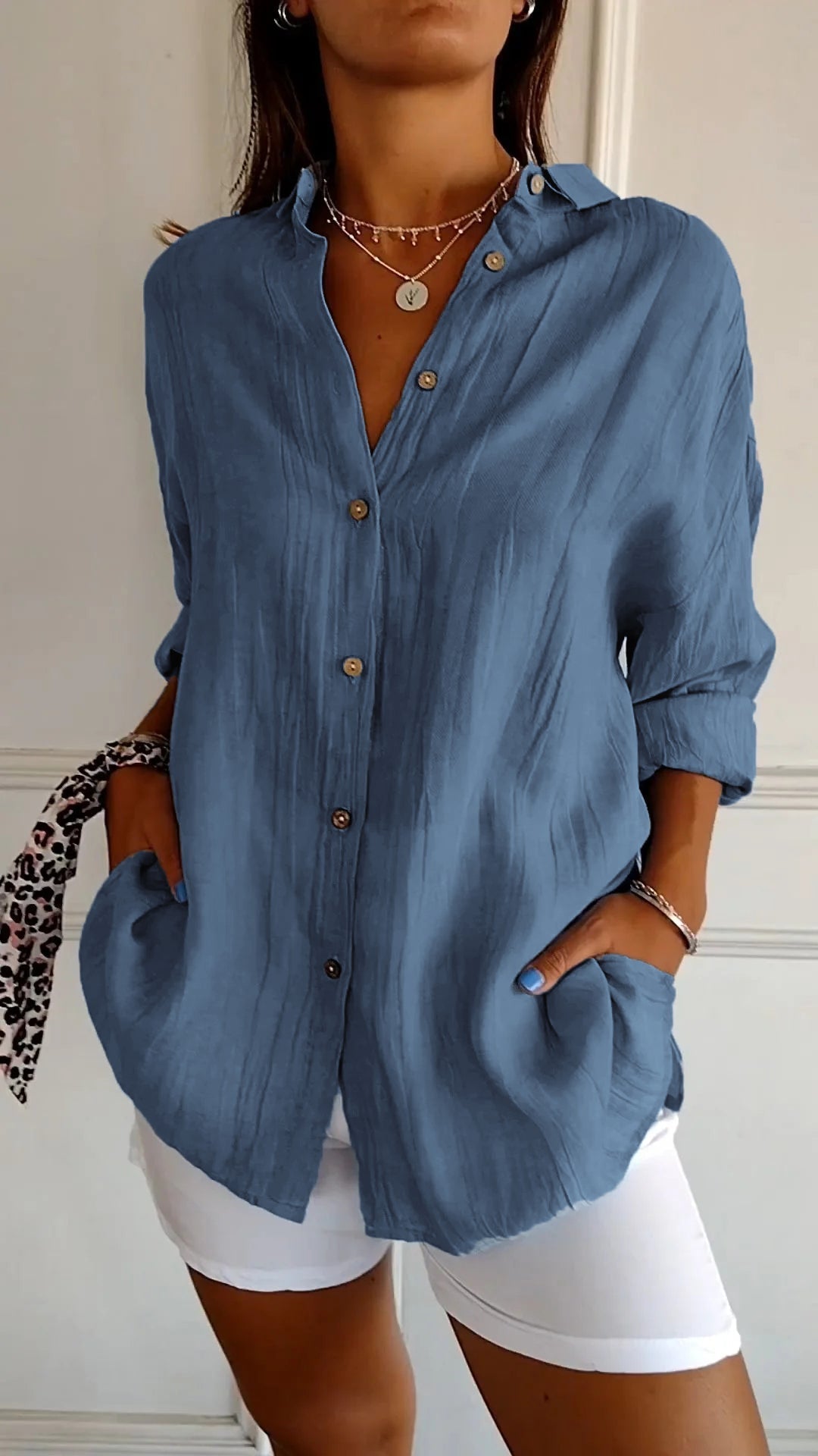 Luna | Witte Dames Blouse Korte Mouw Elegant Design 6