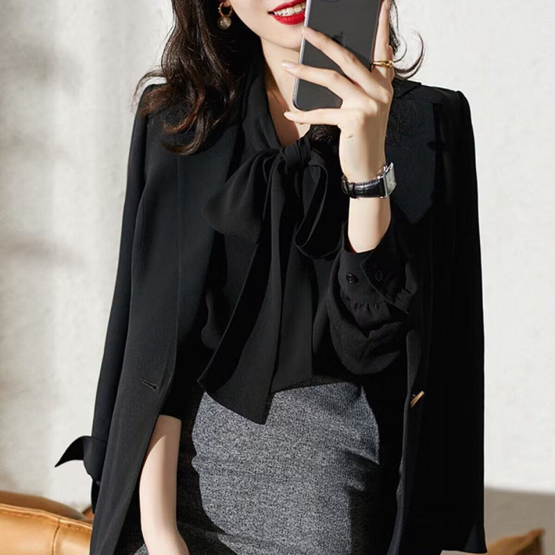 Luna | Witte Dames Blouse Korte Mouw met Strik 4