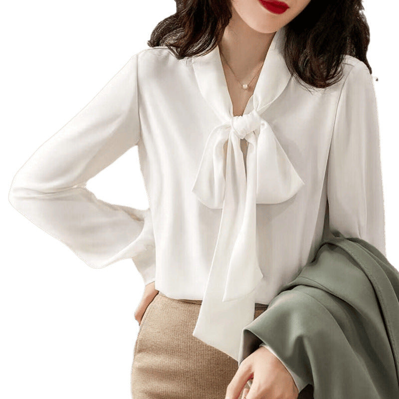 Luna | Witte Dames Blouse Korte Mouw met Strik 5