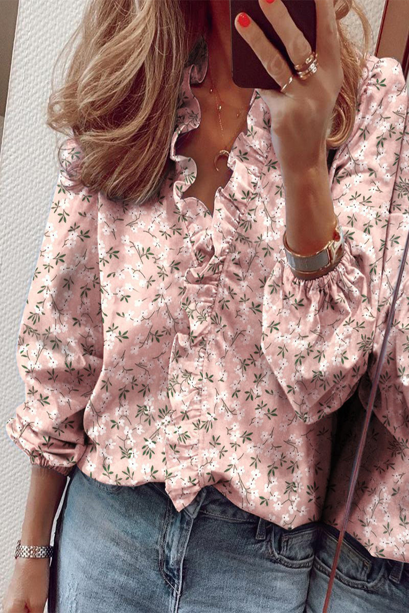 Luna | Zwarte Blouse Dames V-hals Ruches Lange Mouwen 7