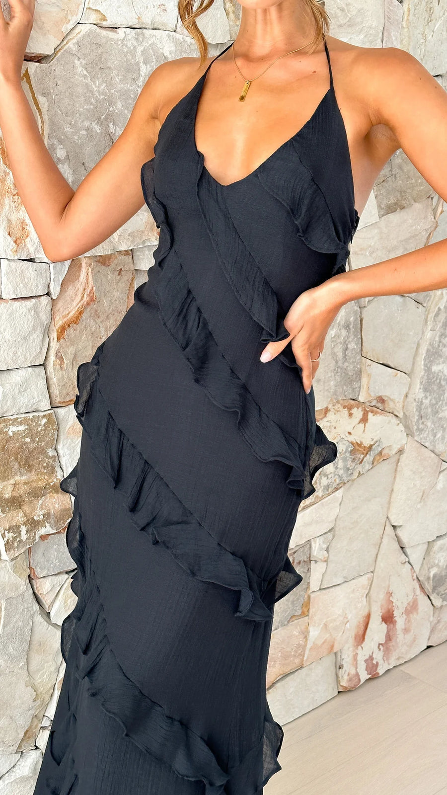 Luxe | Maxi Jurk Gedrapeerd Polyester Zomer 4