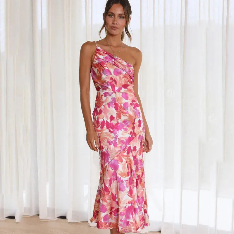 Madison | Asymmetrische Midi Jurk Dames met Bloemenprint 0
