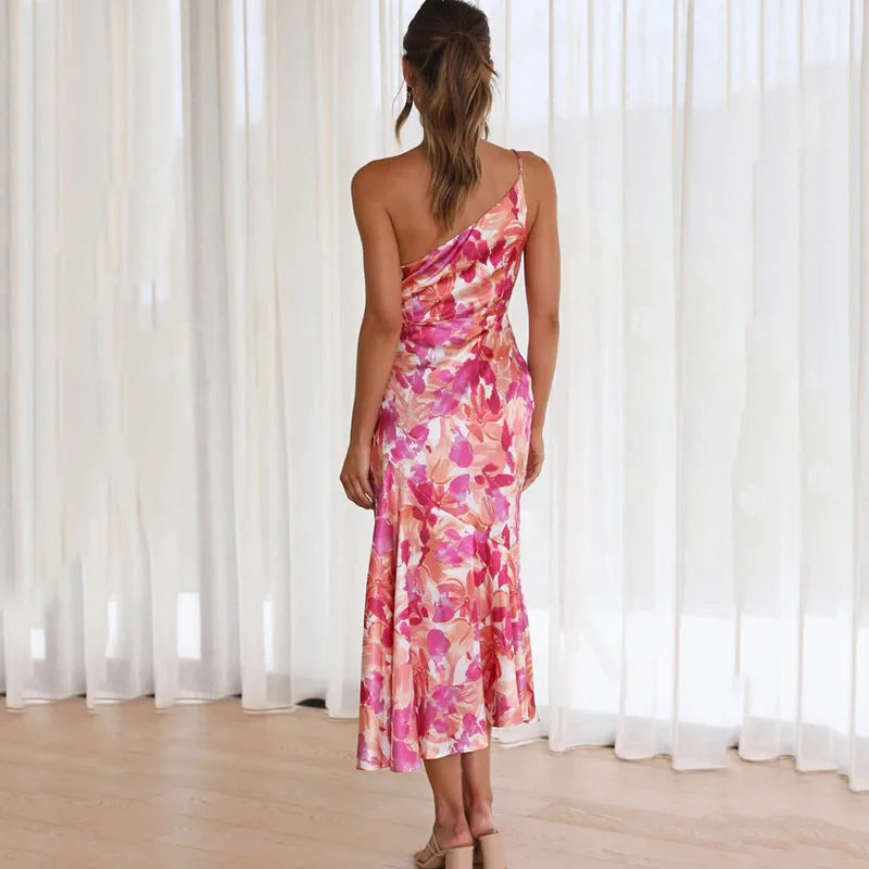 Madison | Asymmetrische Midi Jurk Dames met Bloemenprint 2
