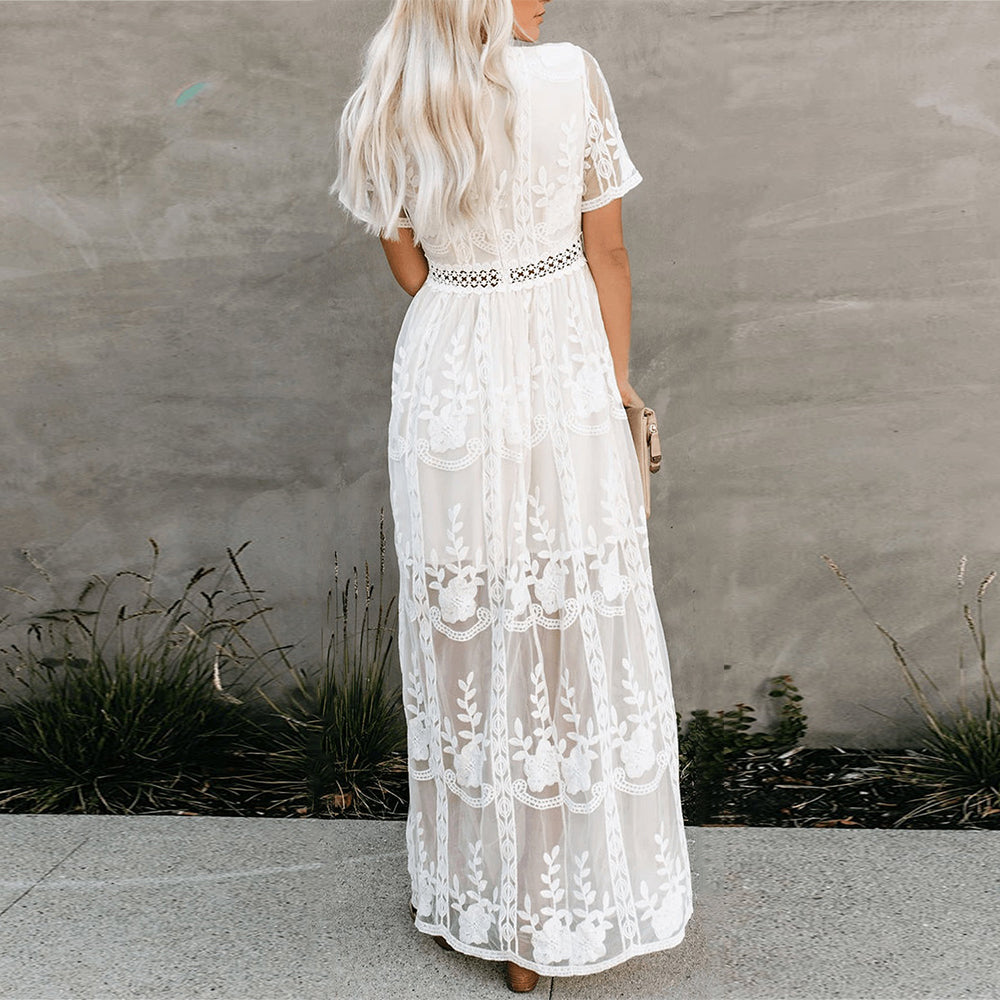 Maria | Elegante Maxi Jurk Dames met V-Hals voor Zomer 3