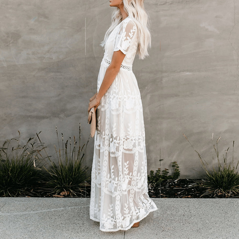Maria | Elegante Maxi Jurk Dames met V-Hals voor Zomer 4
