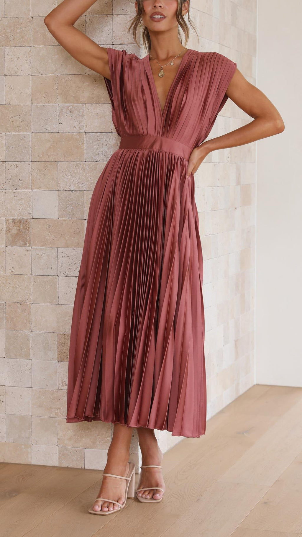 Maria | Geplooide Maxi Jurk Elegant 2