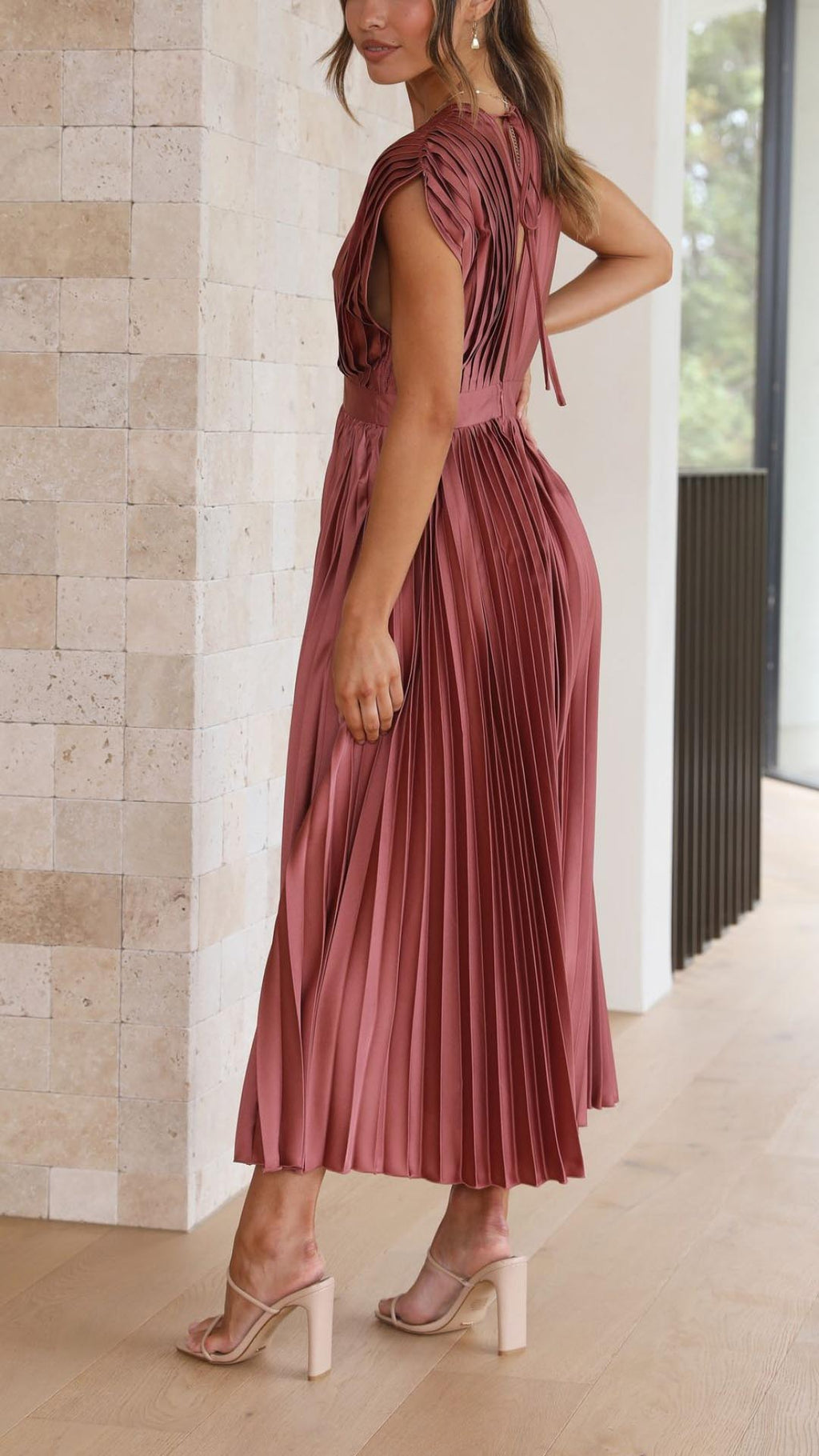Maria | Geplooide Maxi Jurk Elegant 3