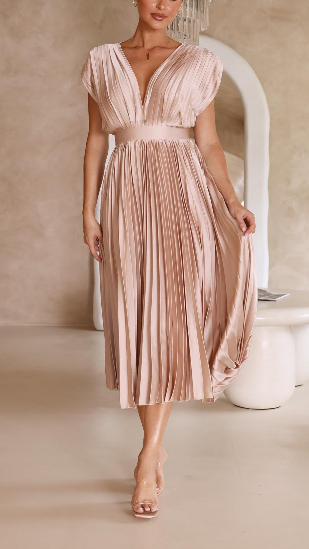 Maria | Geplooide Maxi Jurk Elegant 5