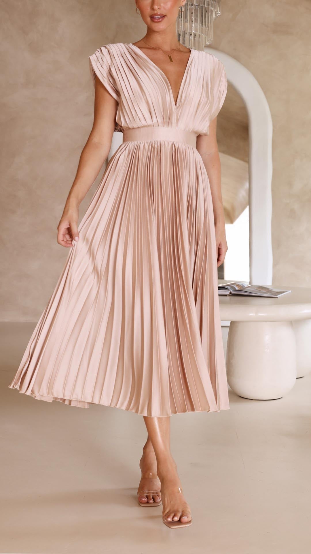 Maria | Geplooide Maxi Jurk Elegant 7