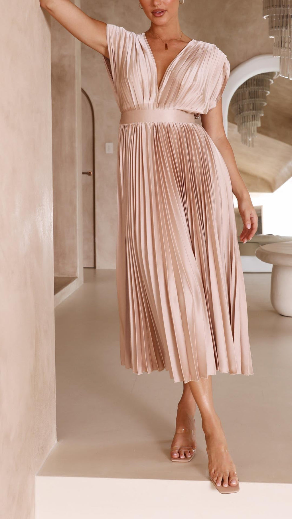 Maria | Geplooide Maxi Jurk Elegant 8
