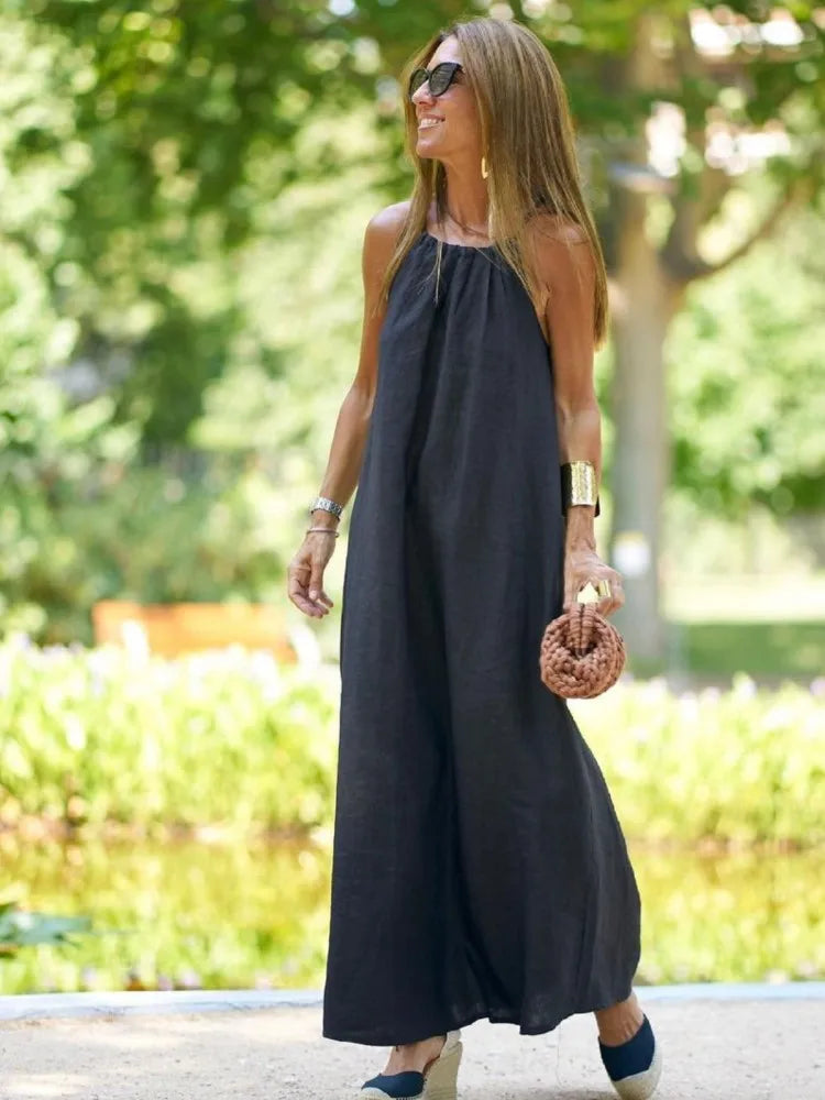 Melinda | Zomerjurk Dames met Halter en Zijsplit 4