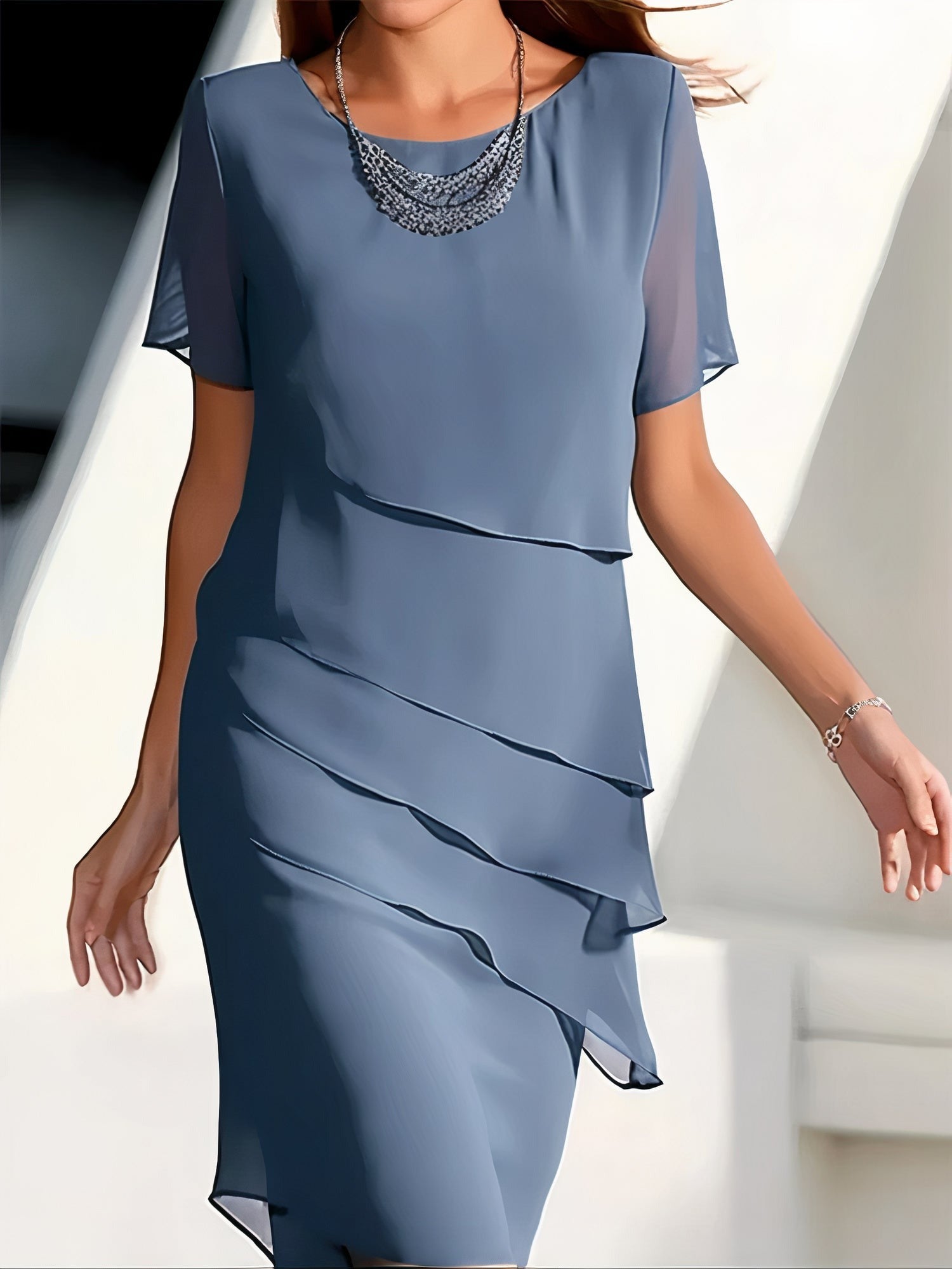 Mirella | Zomerse Jurk Voor Dames Met Plissé Chiffon 1