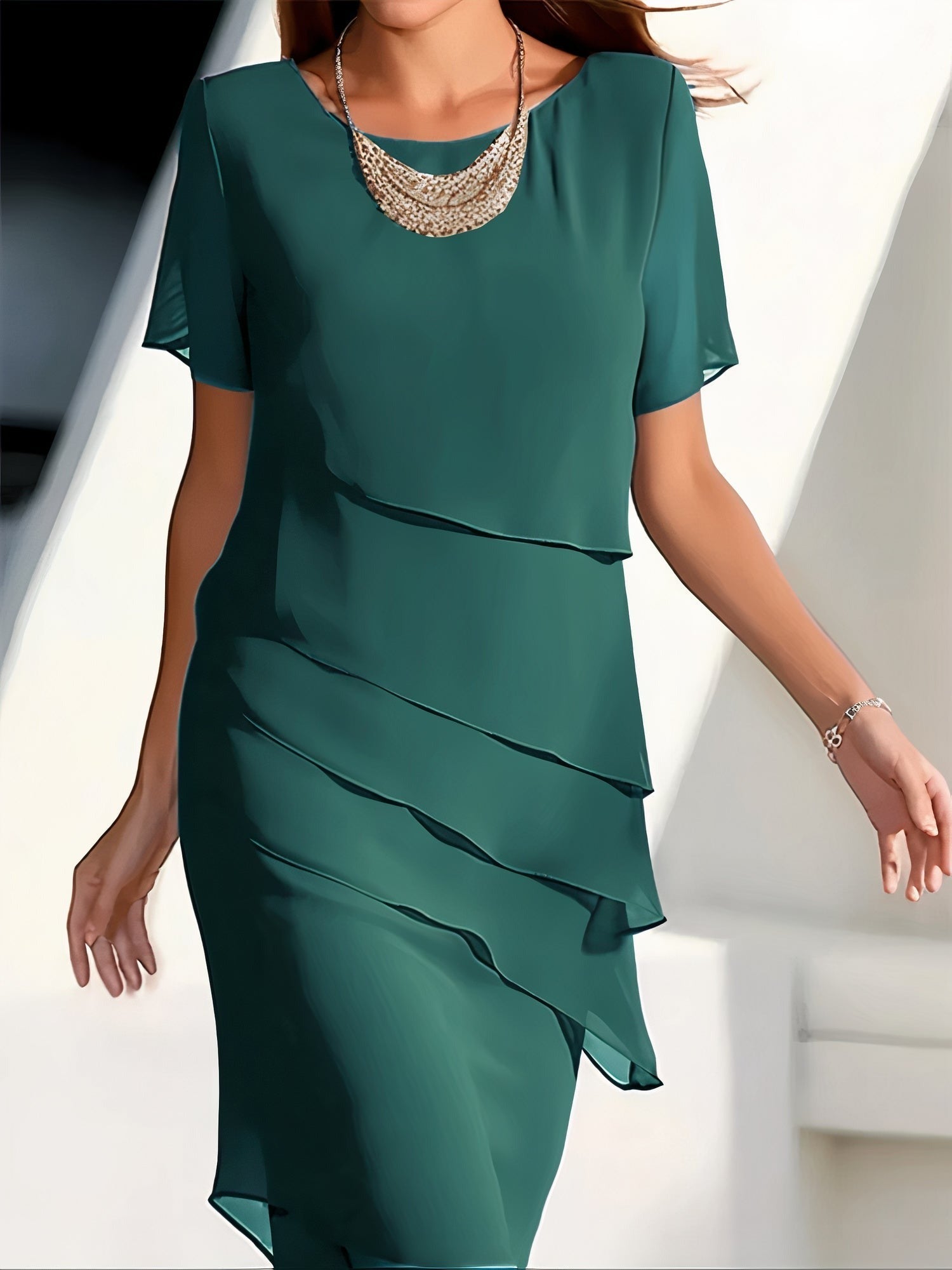 Mirella | Zomerse Jurk Voor Dames Met Plissé Chiffon 2