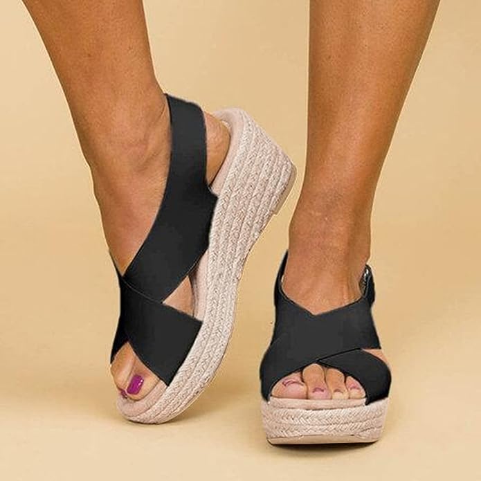 Monika | Sleehaksandalen Dames met Gekruiste Bandjes 0