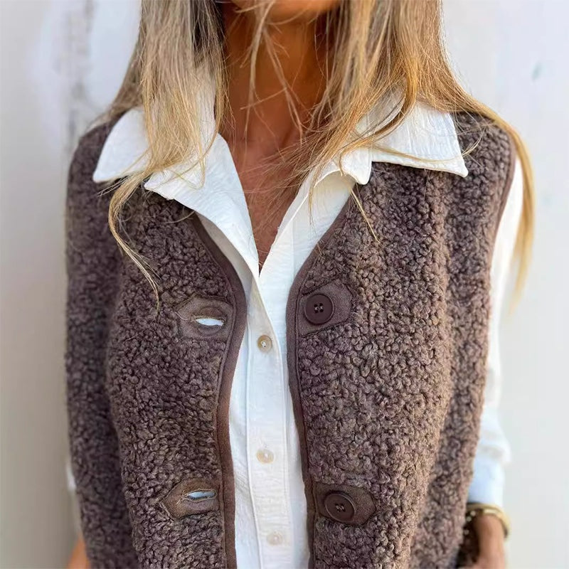 Mouwloos Dames Vest met Knoopsluiting | Casual Vesten Dames 1