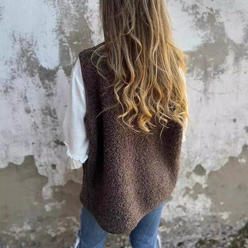 Mouwloos Dames Vest met Knoopsluiting | Casual Vesten Dames 2