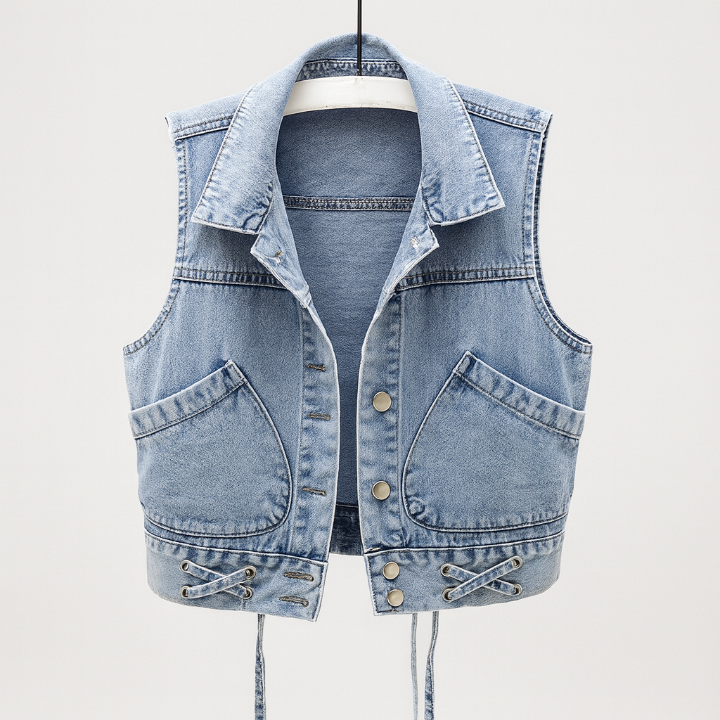 Mouwloos Denim Vest Dames | Casual Stijlvol Vest 3