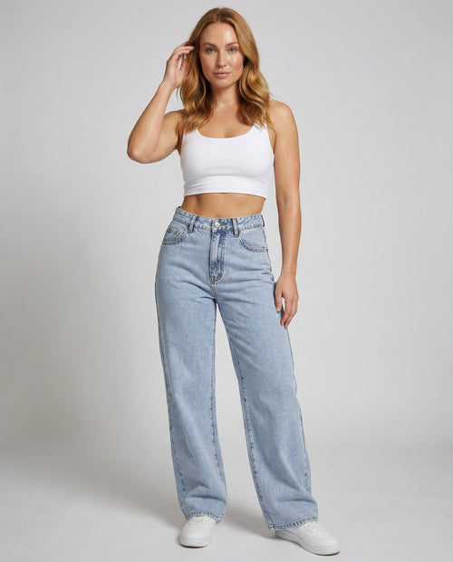 Nostalgia | Flared Broek Dames Hoge Taille Denim 1