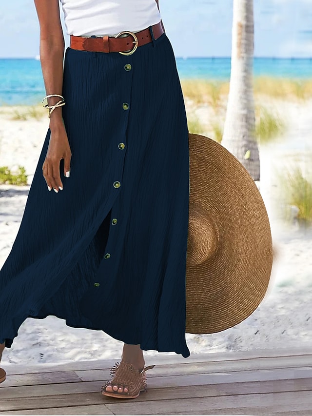 Odette | Vloeiende Maxi Rok Dames met Lange Snit 2