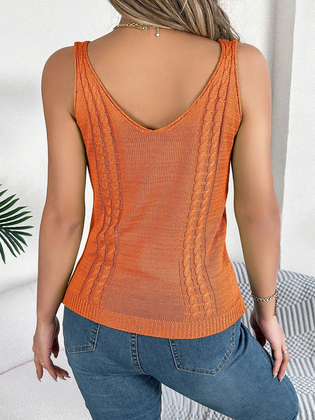 Opengebreide Tanktop Chevron | Dames Mouwloze Top 5