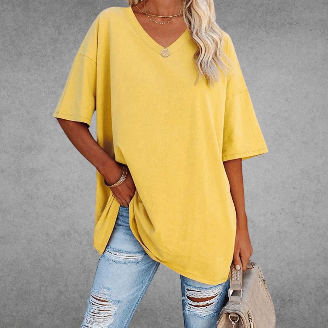 Oversized V-hals Shirt Dames | Stijlvol Casual T-shirt 10