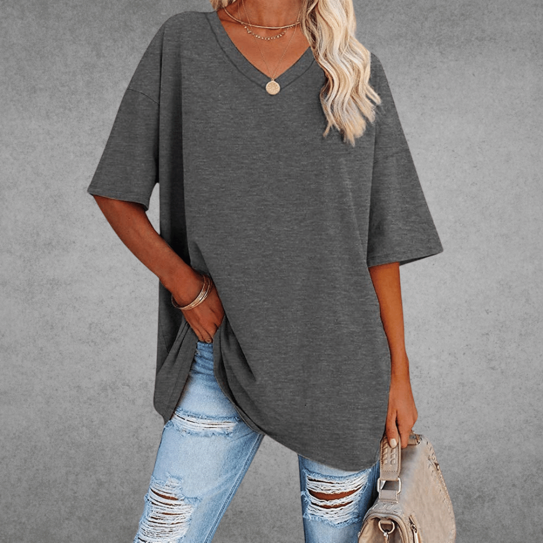 Oversized V-hals Shirt Dames | Stijlvol Casual T-shirt 12