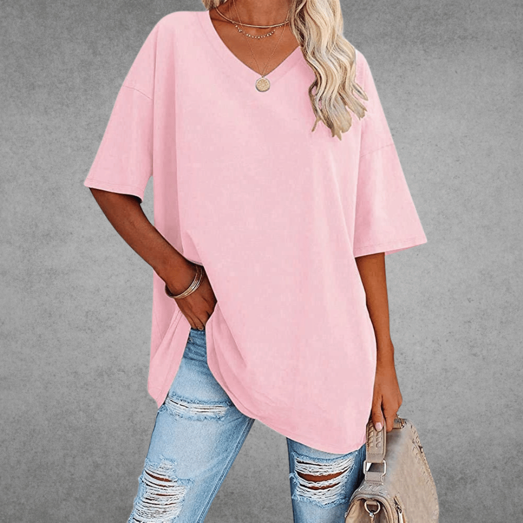 Oversized V-hals Shirt Dames | Stijlvol Casual T-shirt 4