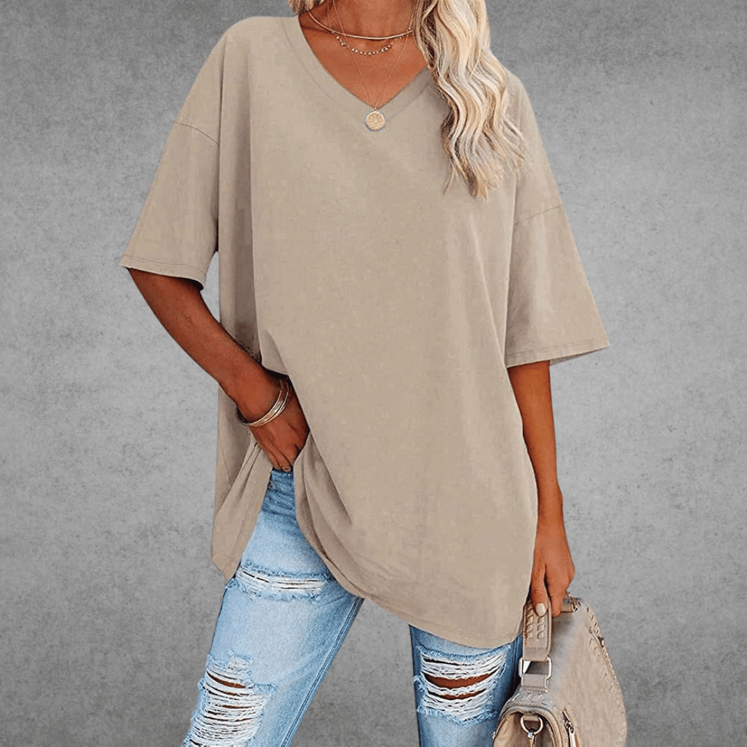 Oversized V-hals Shirt Dames | Stijlvol Casual T-shirt 8
