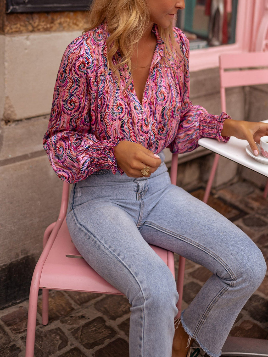 Paisley Print Dames Blouse | Korte Mouw Stijlvol en Comfortabel 0