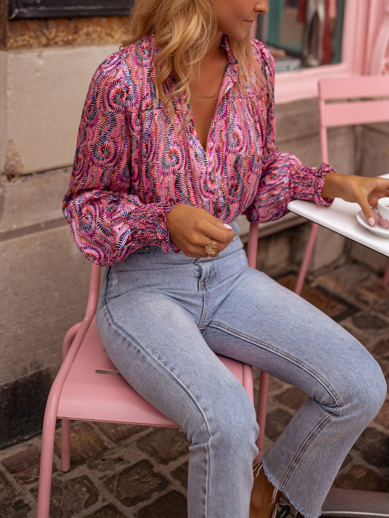 Paisley Print Dames Blouse | Korte Mouw Stijlvol en Comfortabel 0
