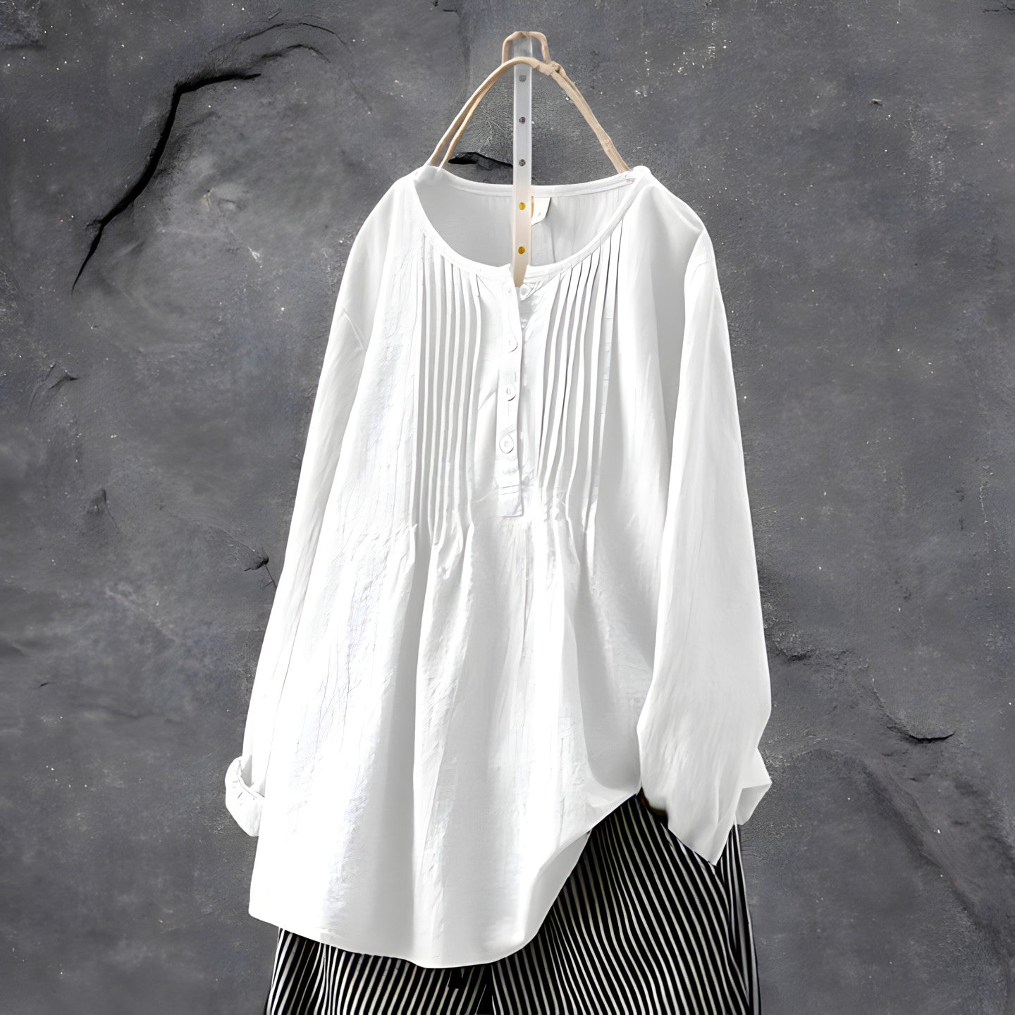 Peplumblouse Dames | Lange Mouwen Knoopsluiting 3