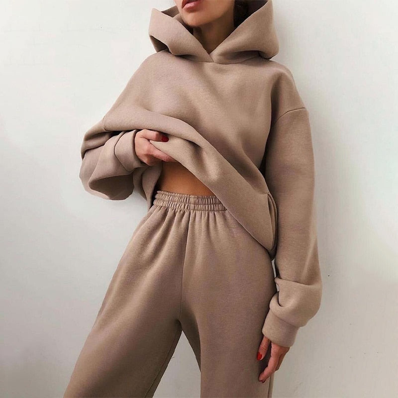 Relaxed Fit Hoodie Jogger Set | Dames Loungewear Set 0