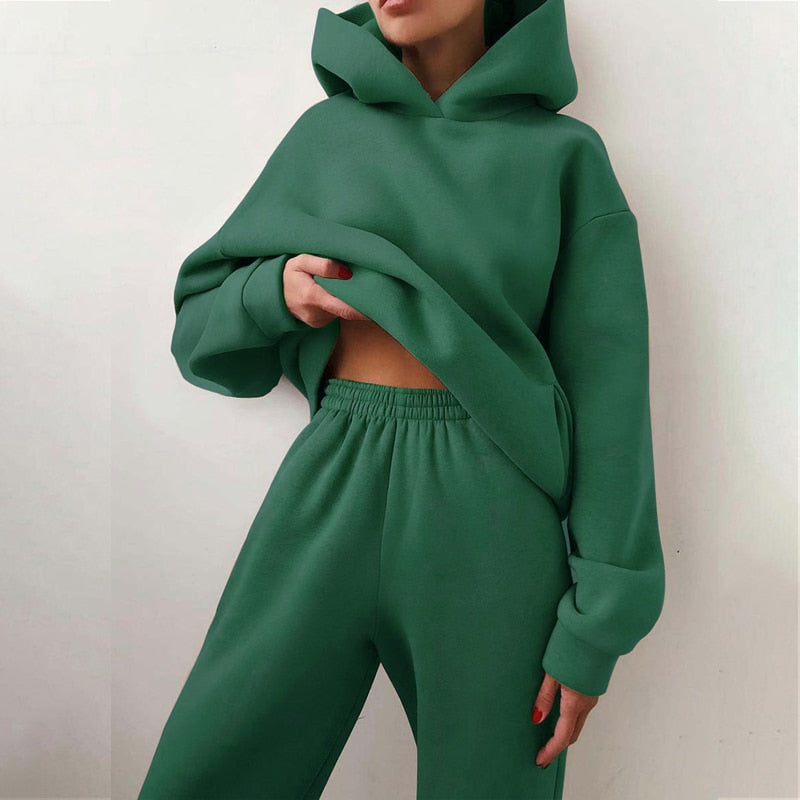 Relaxed Fit Hoodie Jogger Set | Dames Loungewear Set 10