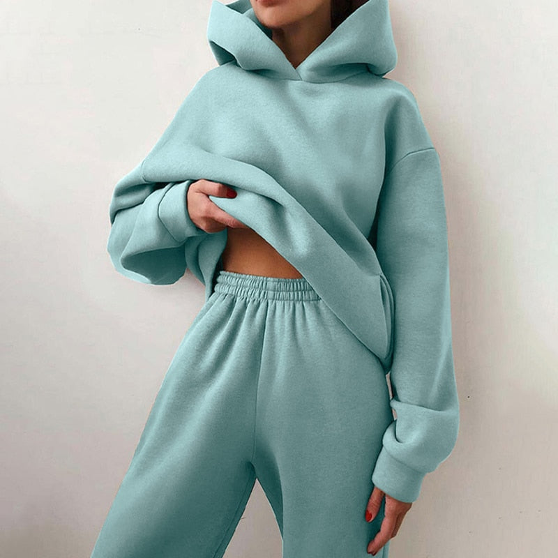 Relaxed Fit Hoodie Jogger Set | Dames Loungewear Set 3