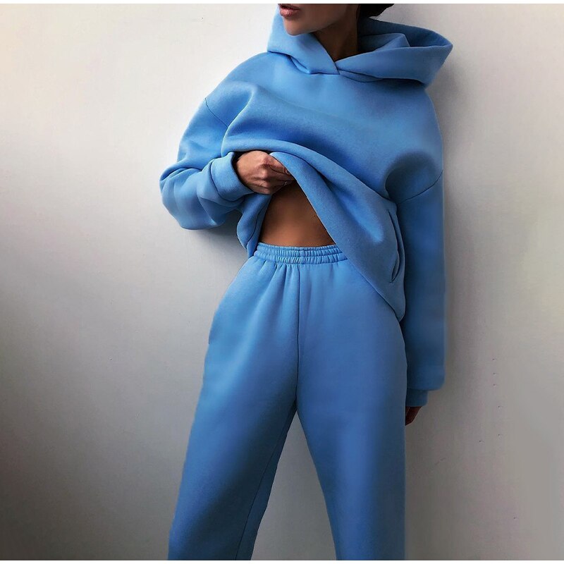 Relaxed Fit Hoodie Jogger Set | Dames Loungewear Set 7