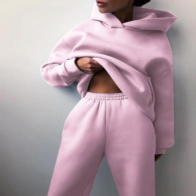 Relaxed Fit Hoodie Jogger Set | Dames Loungewear Set 8