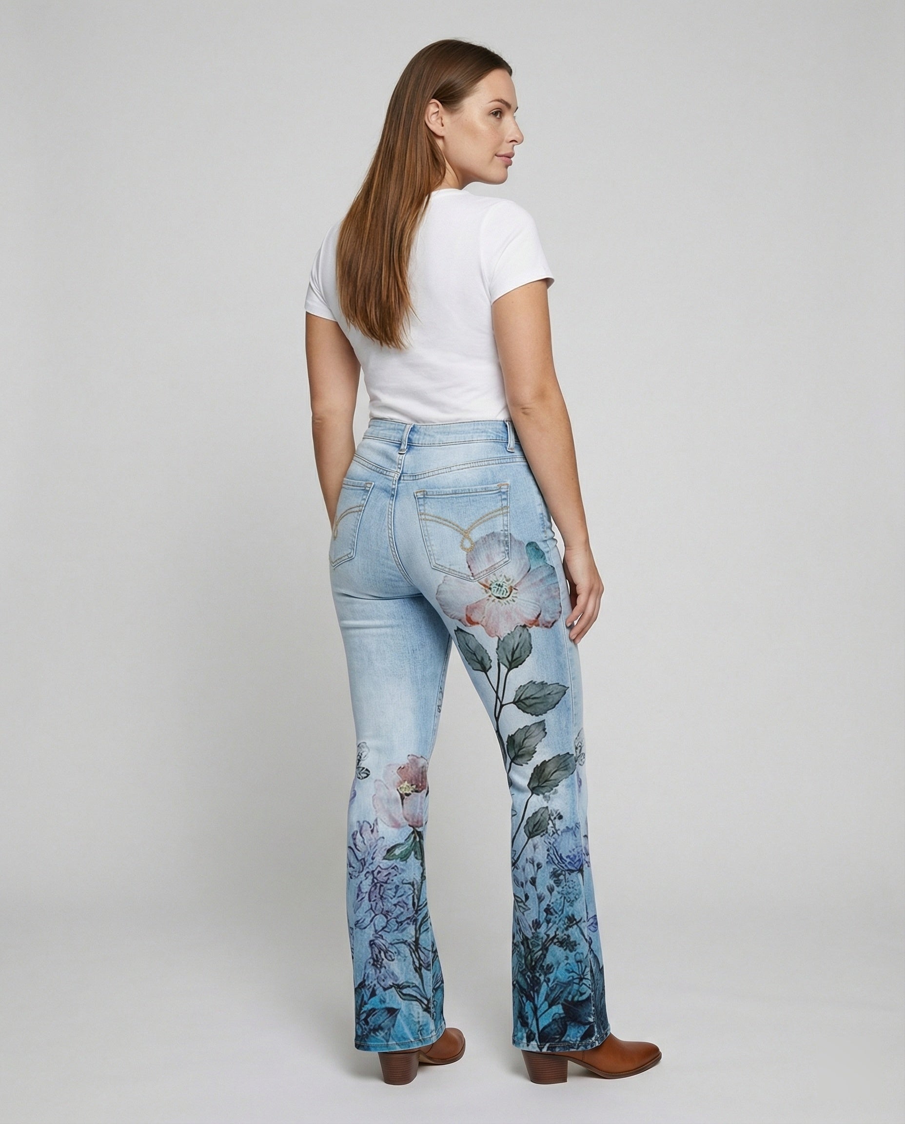 Retro | Dames Flared Jeans met 4 Knopen 3